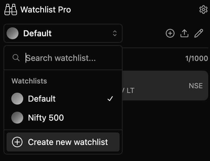 Creating a new watchlist